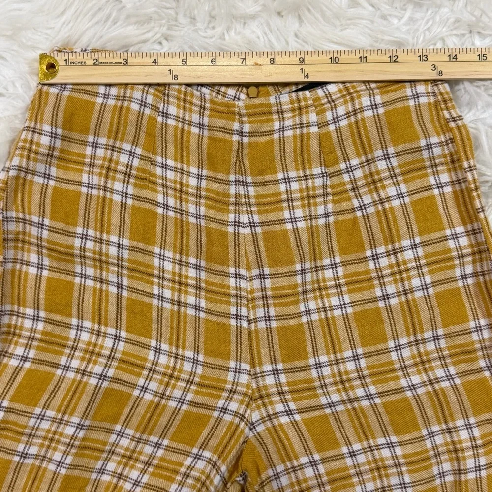 Reformation Linen Plaid Pants in 
